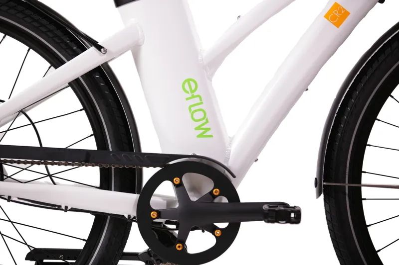 E-Flow City Pro CR-2 Electric Hybrid Bike Step-thru Pearl White 10.4Ah Battery 700c-1