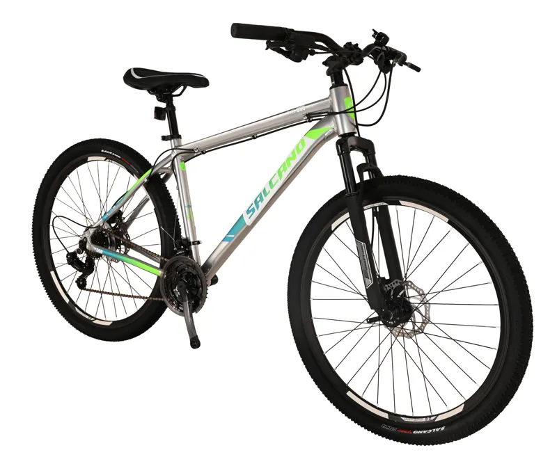 Salcano NG 300 HD 27.5 Mountain Bike Chrome/Green/Blue-1