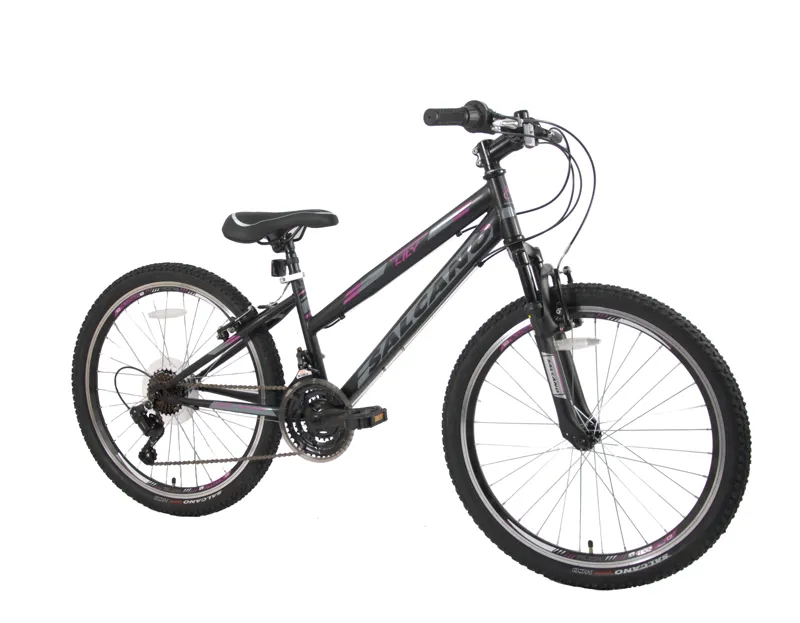 Salcano Lily 24 Inch Wheel Kids Bike Black Purple-1