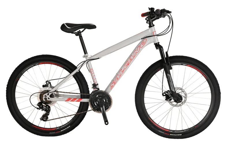 Salcano Lion 26 Inch Wheel Mountain Bike Light Grey/Red