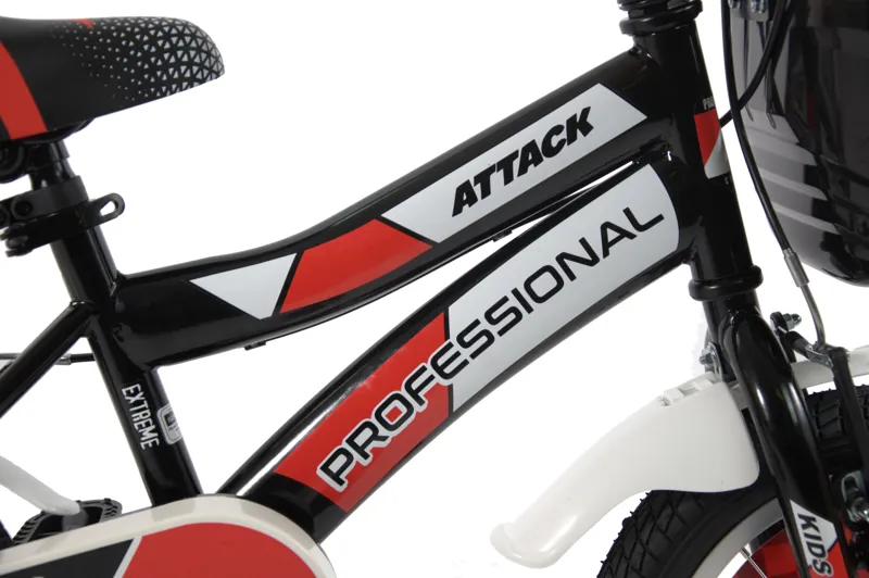 Professional Attack 16 Inch Wheel Kids Bike Black Red-3