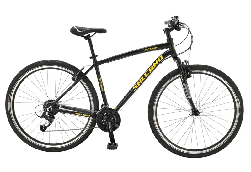 Salcano City Explorer V 700c Sports Hybrid Bike Black/Yellow