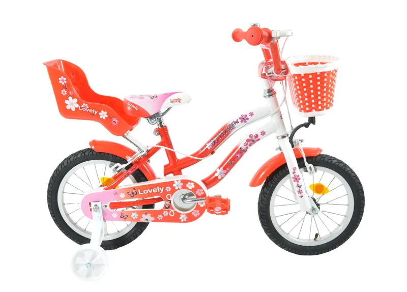 Volare Lovely 14 Inch Wheel Kids Bike Red/White