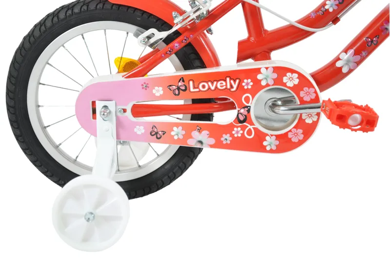 Volare Lovely 14 Inch Wheel Kids Bike Red/White-4
