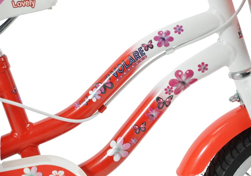 Volare Lovely 14 Inch Wheel Kids Bike Red/White-2