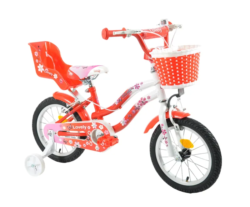 Volare Lovely 14 Inch Wheel Kids Bike Red/White-1