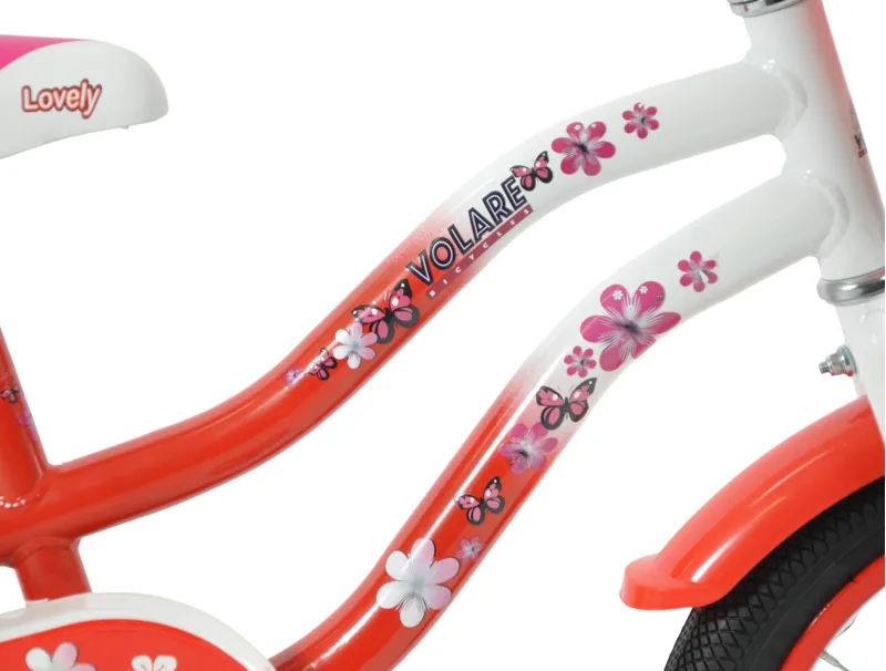 Volare Lovely 16 Inch Wheel Kids Bike Red/White-2