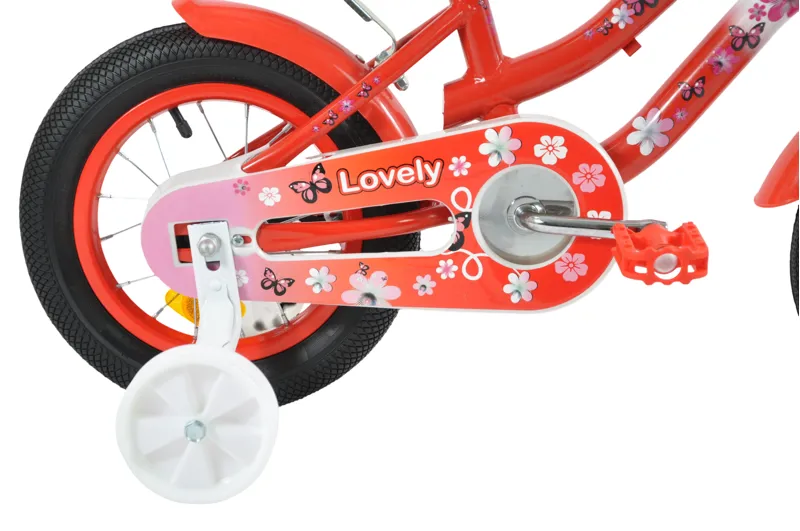 Volare Lovely 14 Inch Wheel Kids Bike Red/White-4