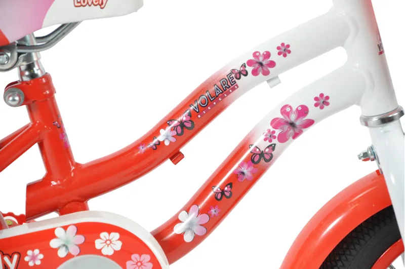 Volare Lovely 14 Inch Wheel Kids Bike Red/White-2