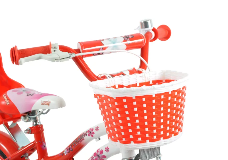 Volare Lovely 14 Inch Wheel Kids Bike Red/White-5