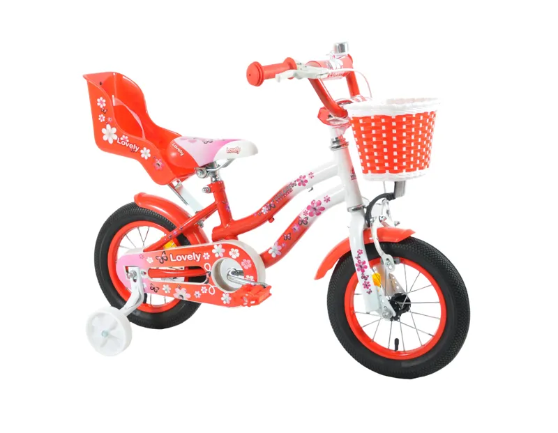 Volare Lovely 14 Inch Wheel Kids Bike Red/White-1