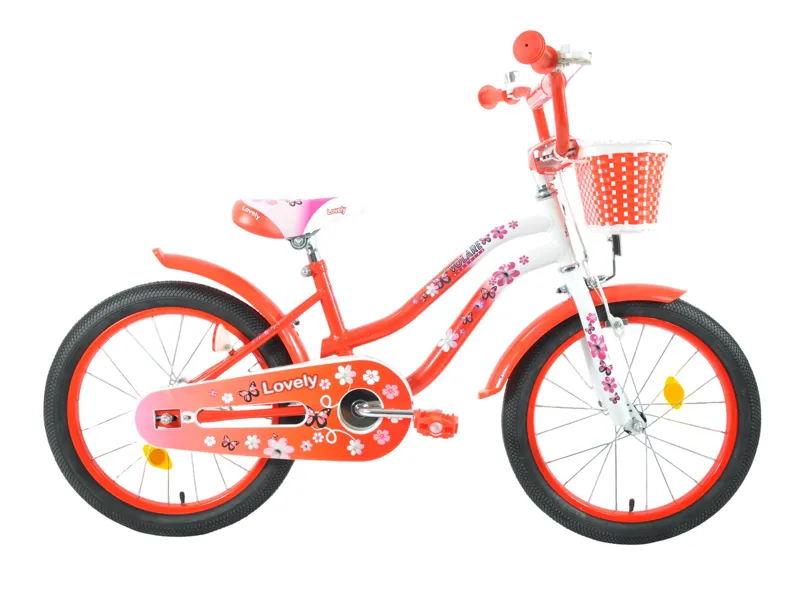 Volare Lovely 18 Inch Wheel Kids Bike Red/White