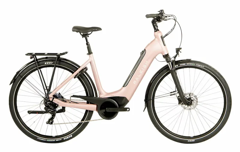 EX-DEMO Raleigh Motus Tour 700c Electric Hybrid Bike Pink 500Wh