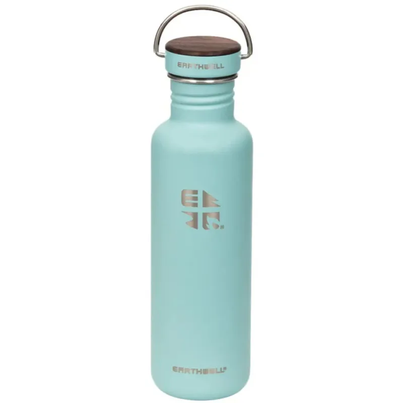Earthwell Woodie SW Bottle 800ml Walnut Cap/Aqua Blue