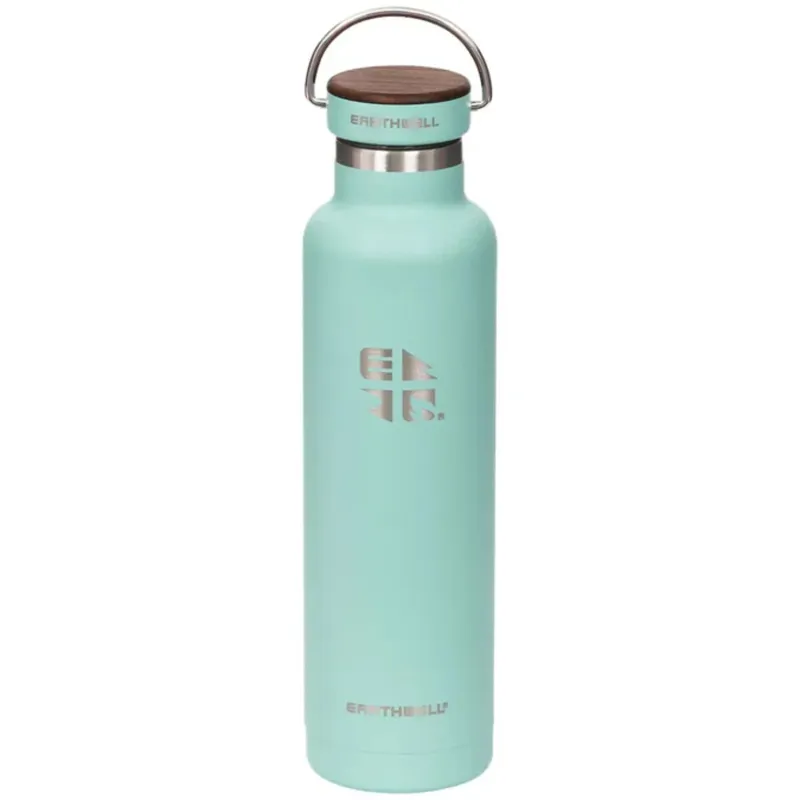 Earthwell Woodie Vacuum Bottle 650ml Walnut Cap/Aqua Blue