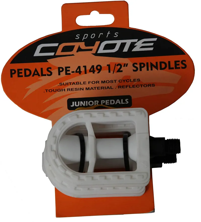 Coyote 1/2 white kids junior childrens unisex bike pedals-1