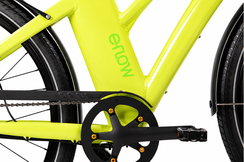 E-Flow CR-2 Electric Hybrid Bike Step through Lime Green-1