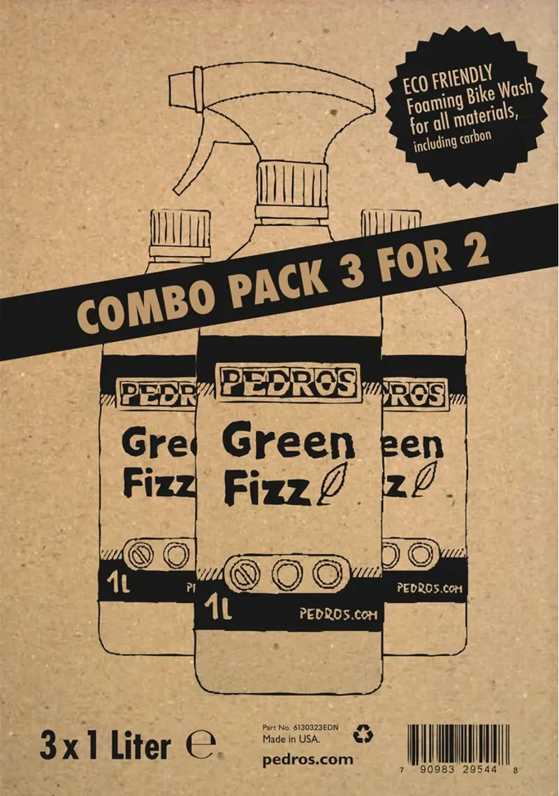 Pedros Green Fizz Bike Wash - 3 x 1L Bottles-1