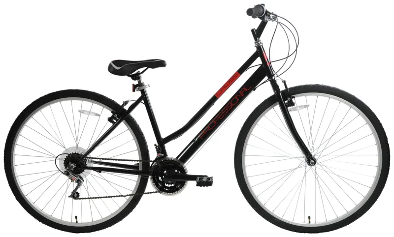 Professional Cross Women's Commuter Hybrid Bike Black and Red