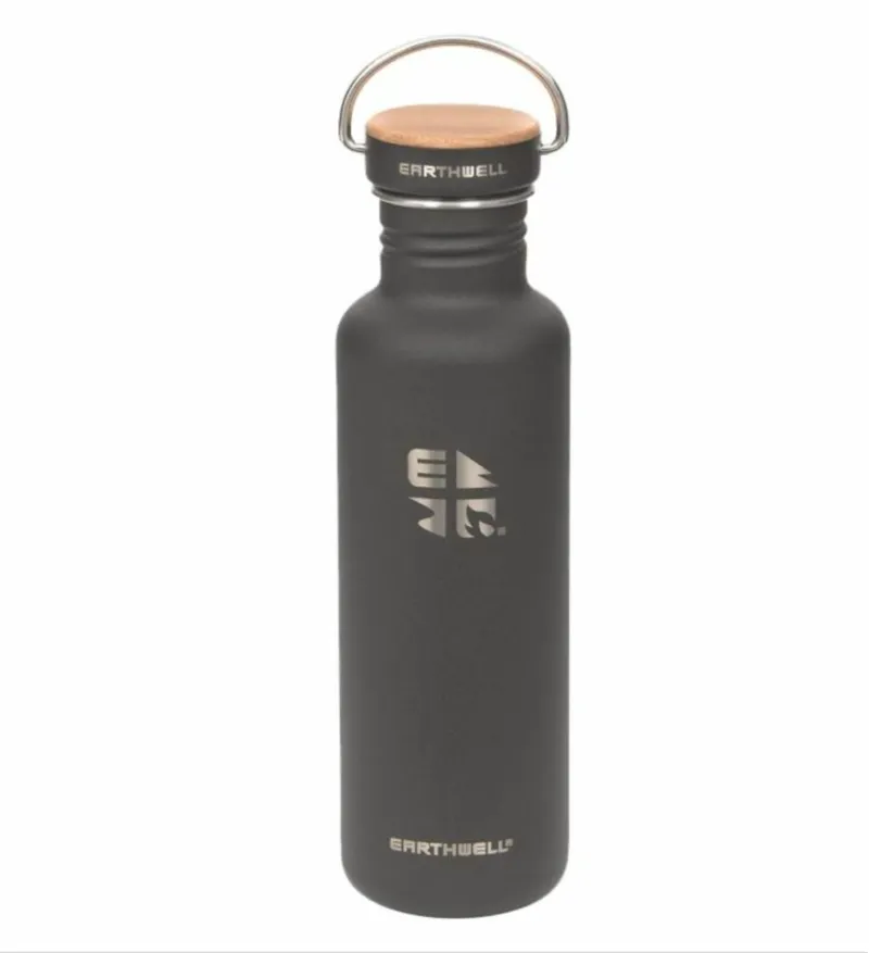 Earthwell Woodie SW Bottle 800ml Maple Cap/Volcanic Black
