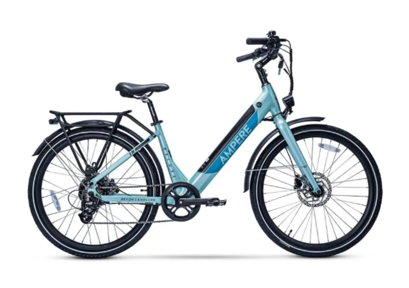 Ampere Deluxe Step Through 26 Inch Wheel Electric Bike Blue 10Ah