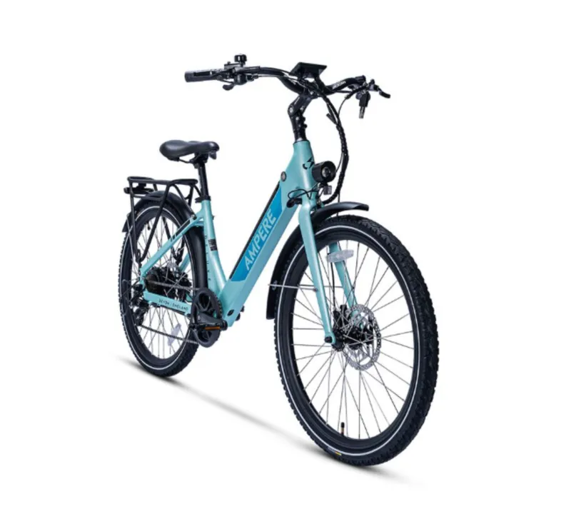 Ampere Deluxe Step Through 26 Inch Wheel Electric Bike Blue 10Ah-2