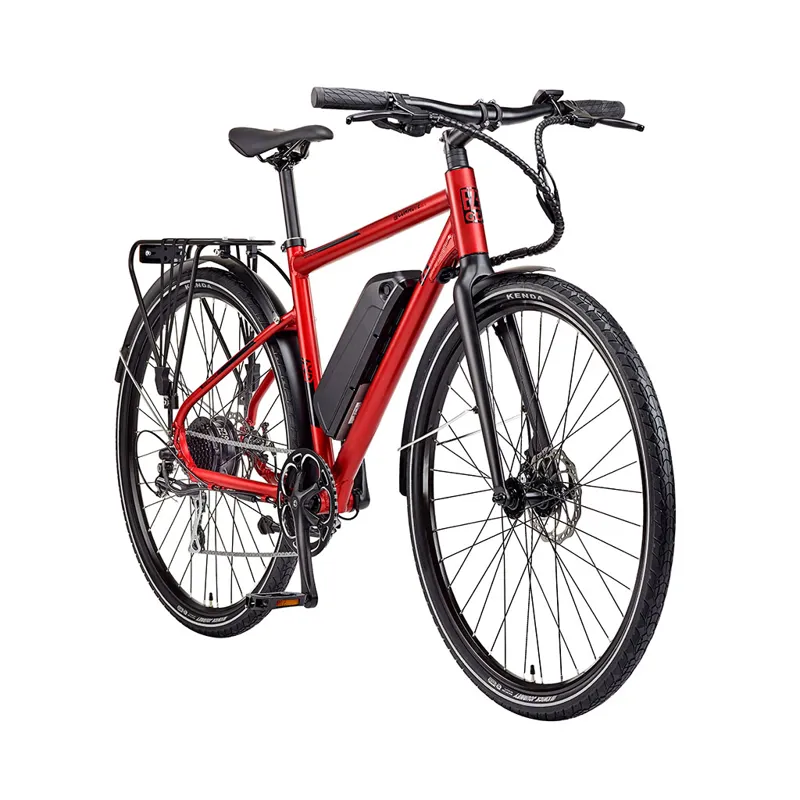 Ezego Commuter EX 700c Gents Bike Red 12.8Ah Battery-1