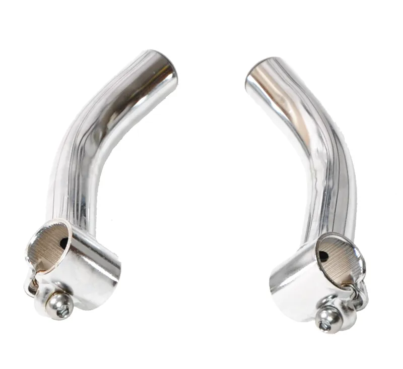 Curved Handlebar Bar Ends Chrome-1