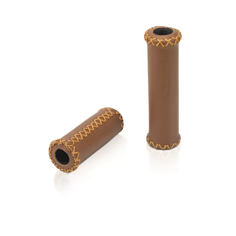 XLC GR-G17 Leather Gripshift Handlebar Grips Brown