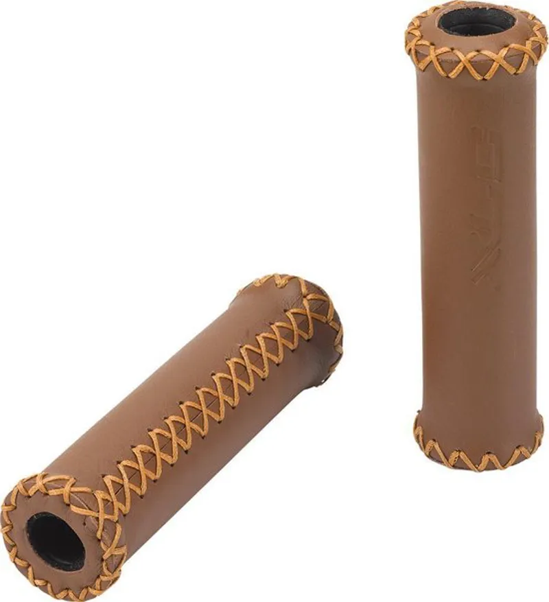 XLC GR-G17 Leather Handlebar Grips Brown