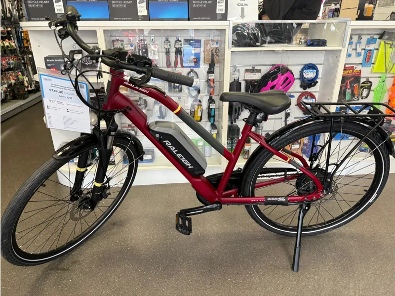 EX-DEMO Raleigh Array Open Electric Hybrid Bike Red 400Wh-1