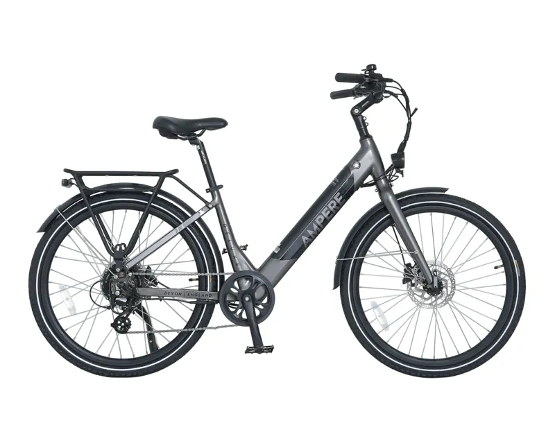 Ampere Deluxe Step Through 26 Inch Wheel Electric Bike Grey 10Ah