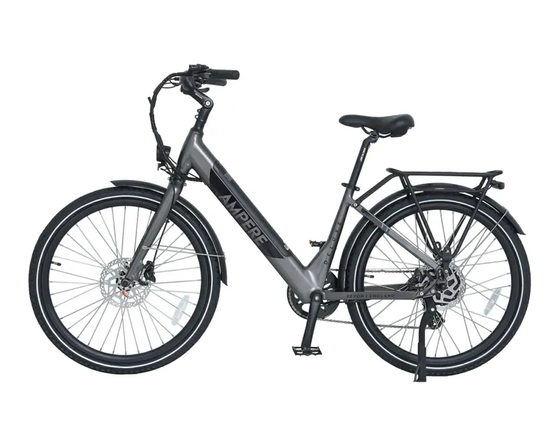 Ampere Deluxe Step Through 26 Inch Wheel Electric Bike Grey 10Ah-1