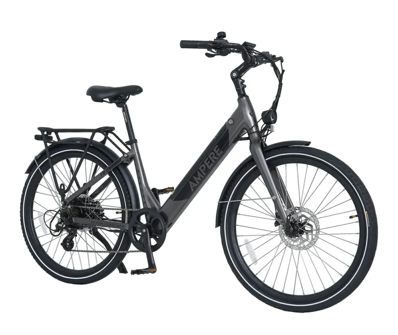 Ampere Deluxe Step Through 26 Inch Wheel Electric Bike Grey 10Ah-2