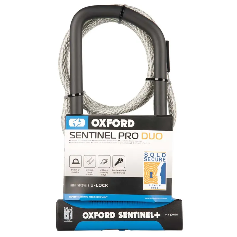 Oxford Sentinel Pro Duo U-Lock 320mm x 177mm + cable-1