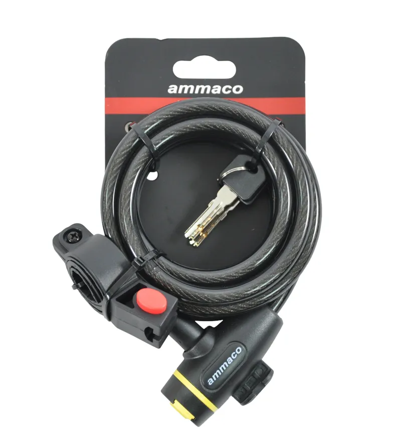 Ammaco 10mm x 1800mm Cable Lock Black-1