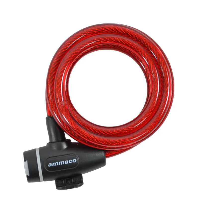 Ammaco 10mm x 1800mm Cable Lock Red