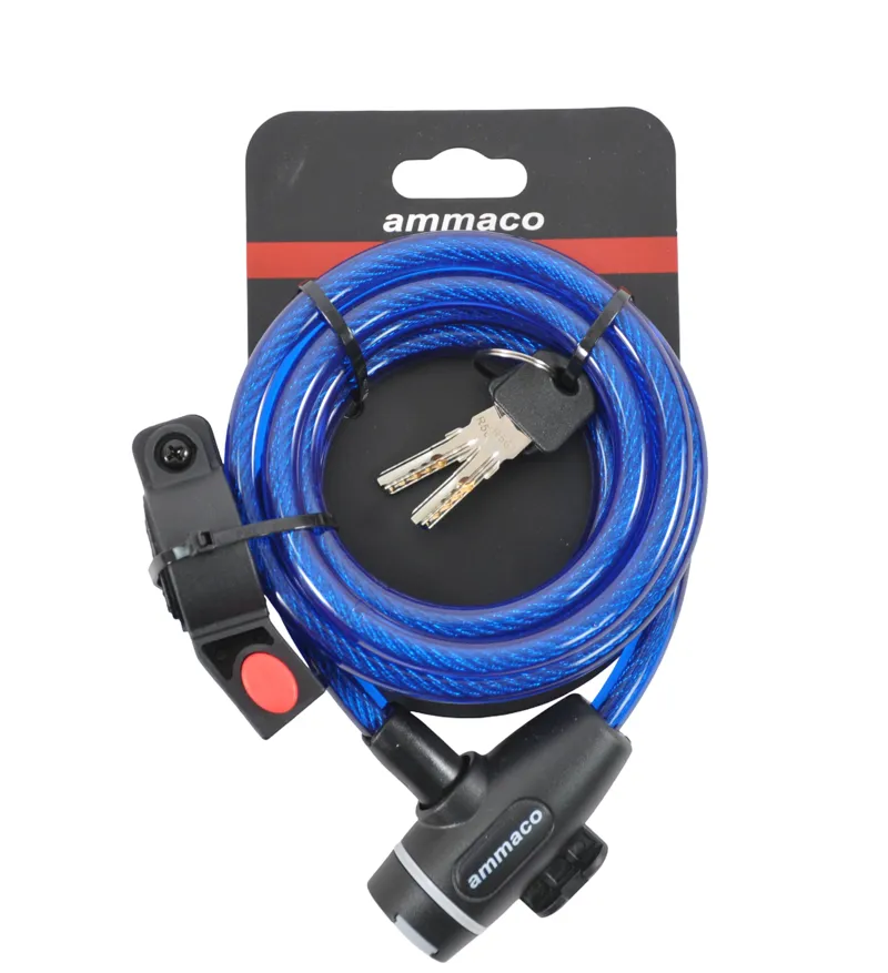 Ammaco 10mm x 1800mm Cable Lock Blue-1
