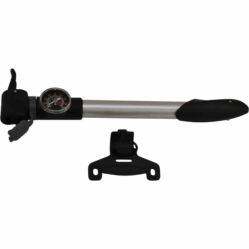 Alloy Mini Pump With Pressure Gauge Silver-1