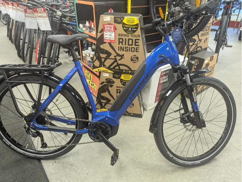 EX-DEMO Haibike Trekking 4 27.5 Electric Hybrid Bike Blue 500Wh-1