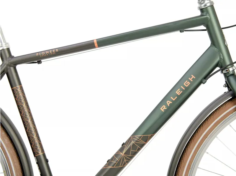 Raleigh Pioneer Grand Tour 700c Commuter Hybrid Bike Green/Black-2