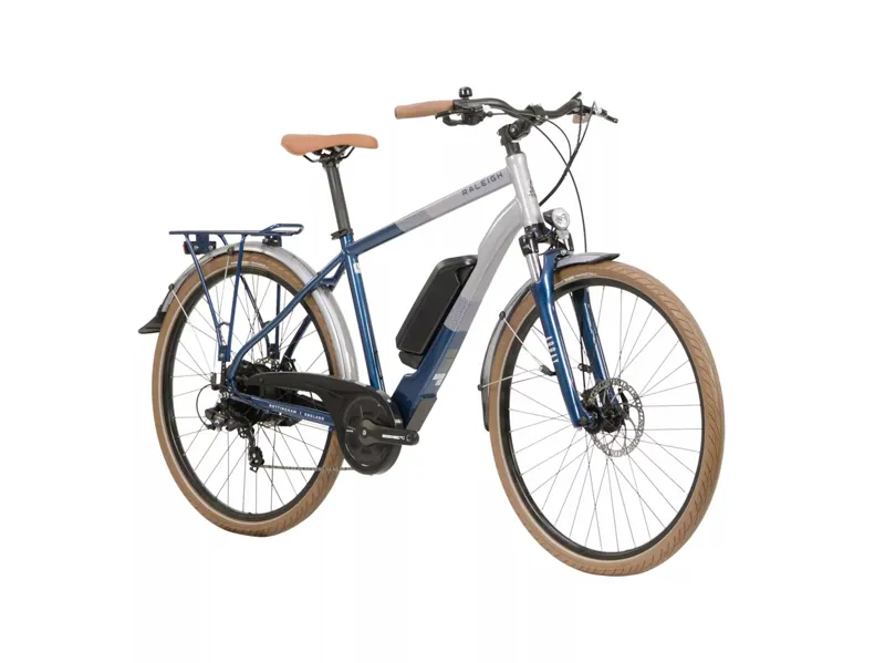 Raleigh Array 700c Electric Hybrid Bike Silver/Blue-1