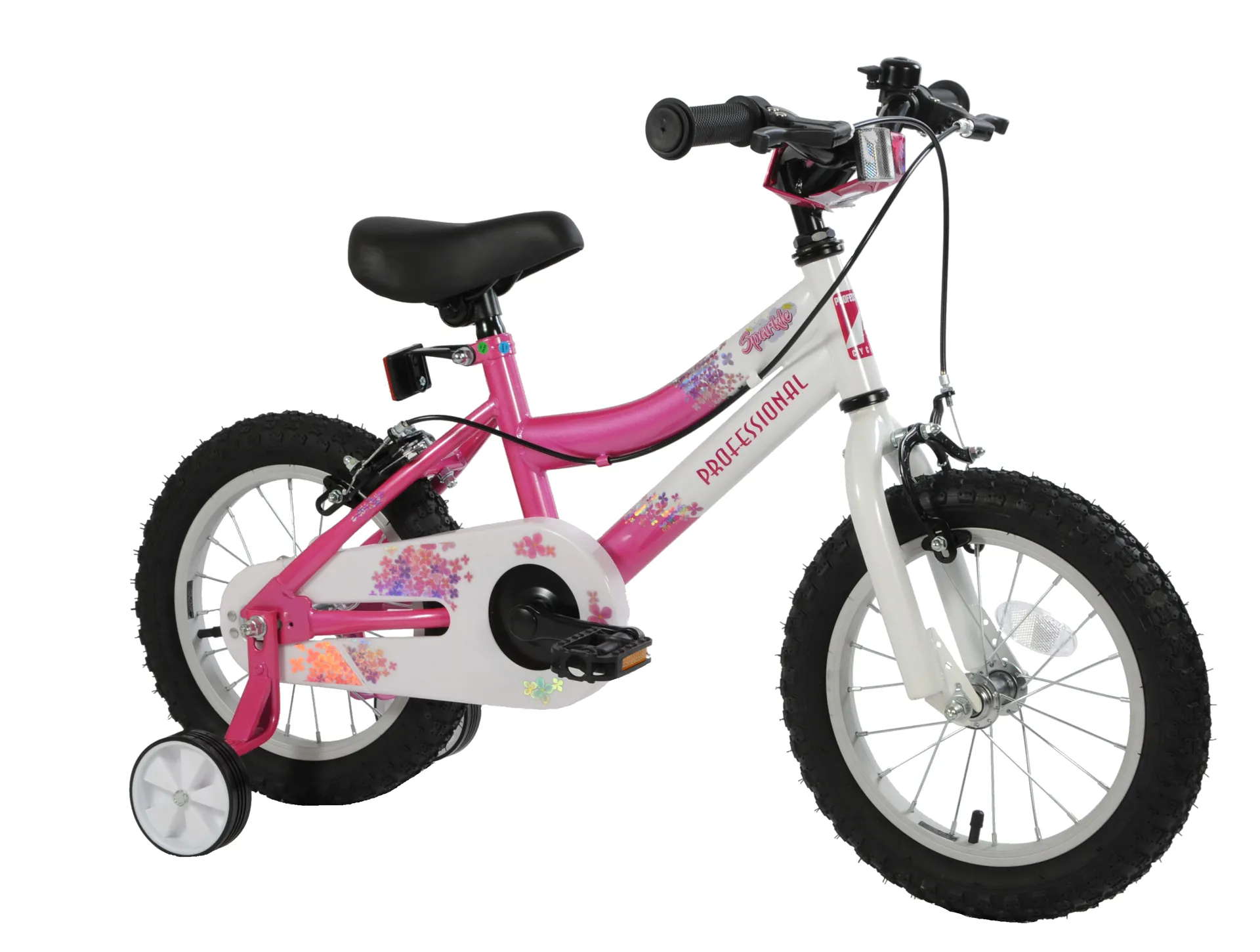 Professional Sparkle 12 Inch Wheel Kids Bike Pink and White