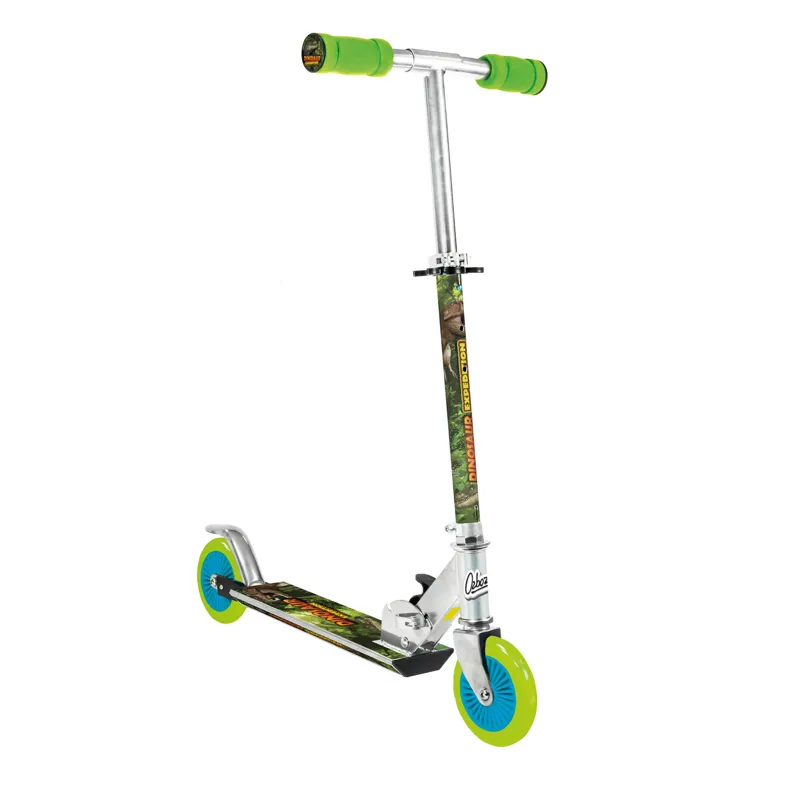 Dinosaur Expedition Scooter - Folding Kids Scooter Green