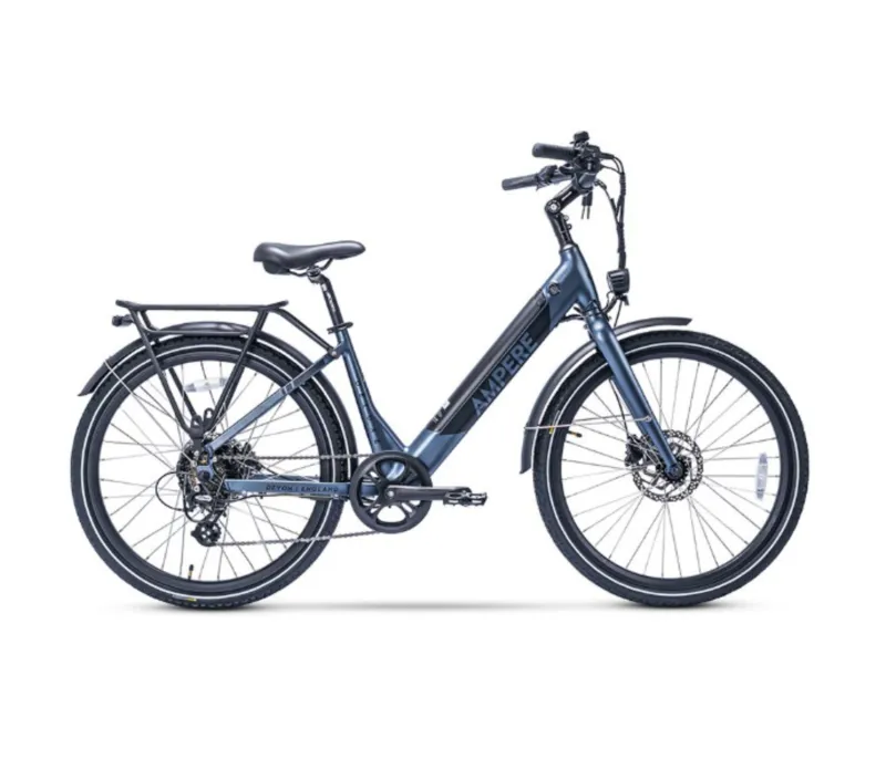 Ampere Deluxe Step Through 26 Inch Wheel Electric Bike Blue 10Ah