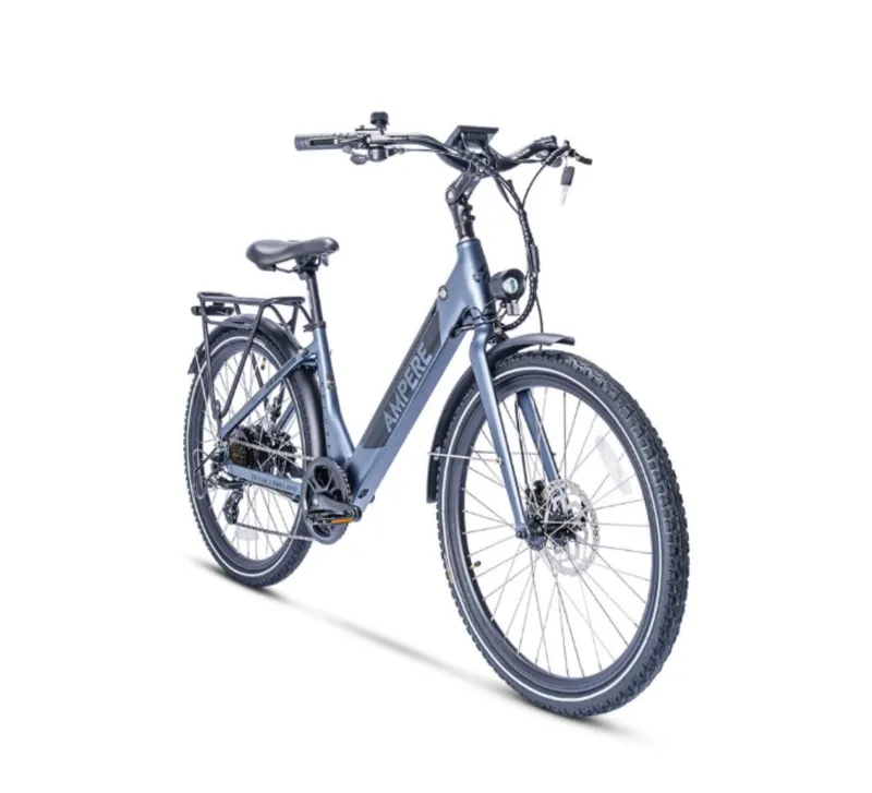 Ampere Deluxe Step Through 26 Inch Wheel Electric Bike Blue 10Ah-2