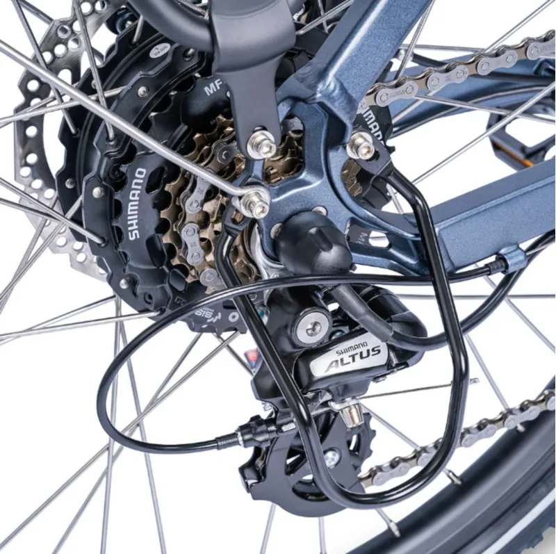 Ampere Deluxe Step Through 26 Inch Wheel Electric Bike Blue 14Ah-3