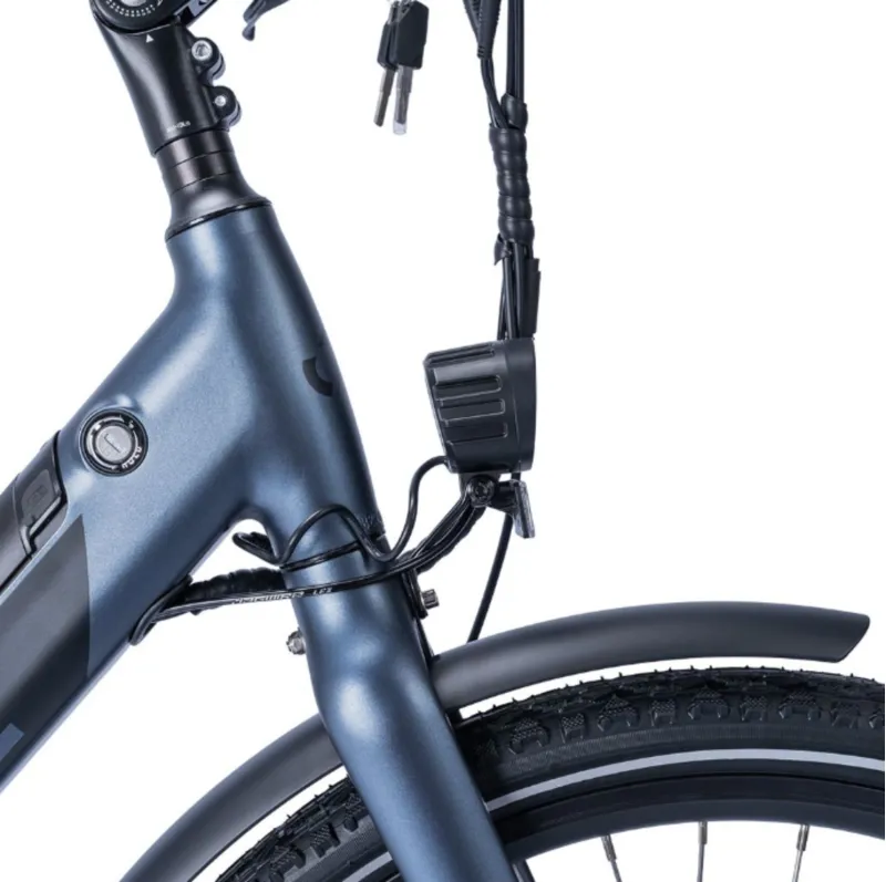 Ampere Deluxe Step Through 26 Inch Wheel Electric Bike Blue 10Ah-10