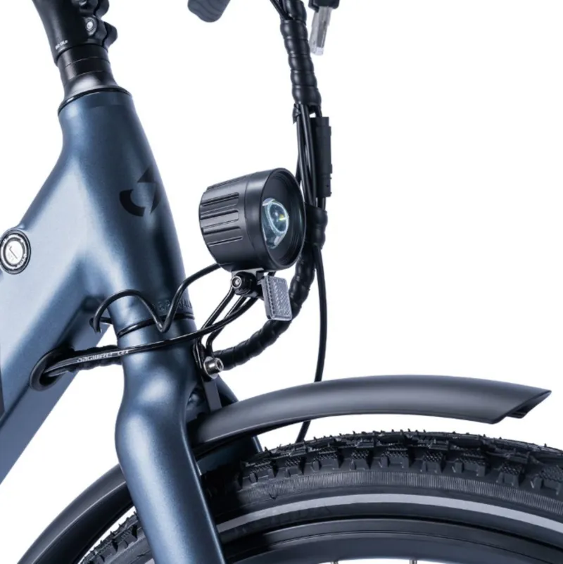 Ampere Deluxe Step Through 26 Inch Wheel Electric Bike Blue 10Ah-12