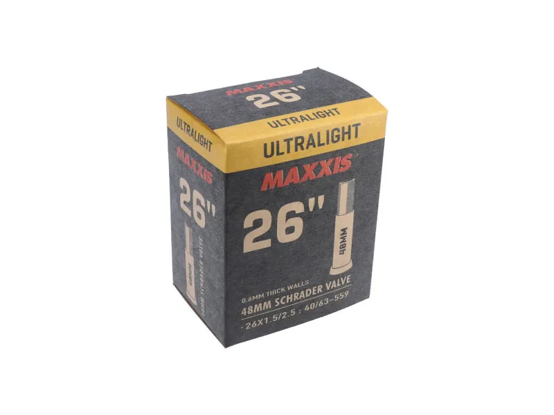 Maxxis Ultralight Mountain Bike 26 x 1.9 Schrader Inner Tube-2